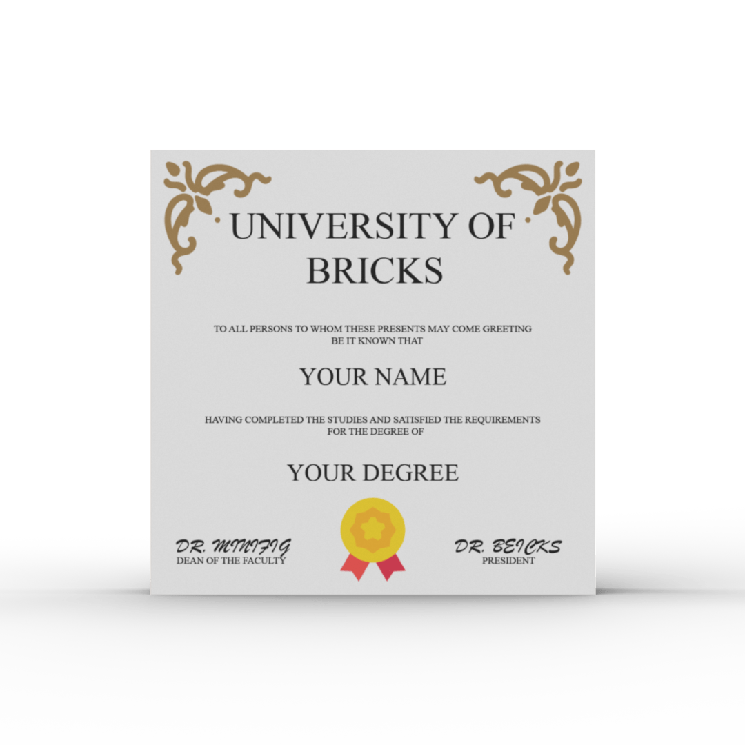 Custom Graduation Diploma - Brick Memory