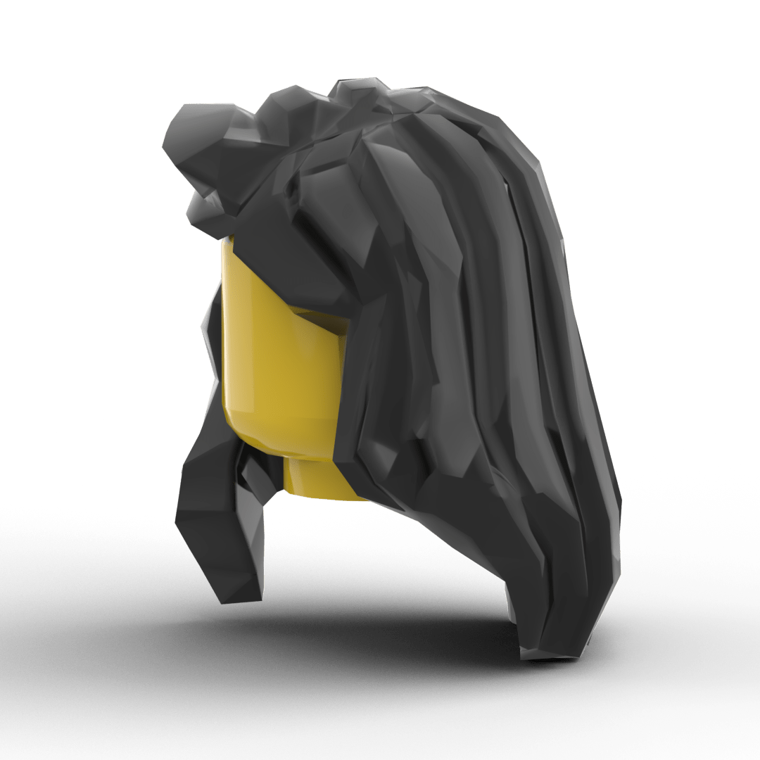 Minifig Hair - Long Wavy Side Part (3 Colors) - Brick Memory