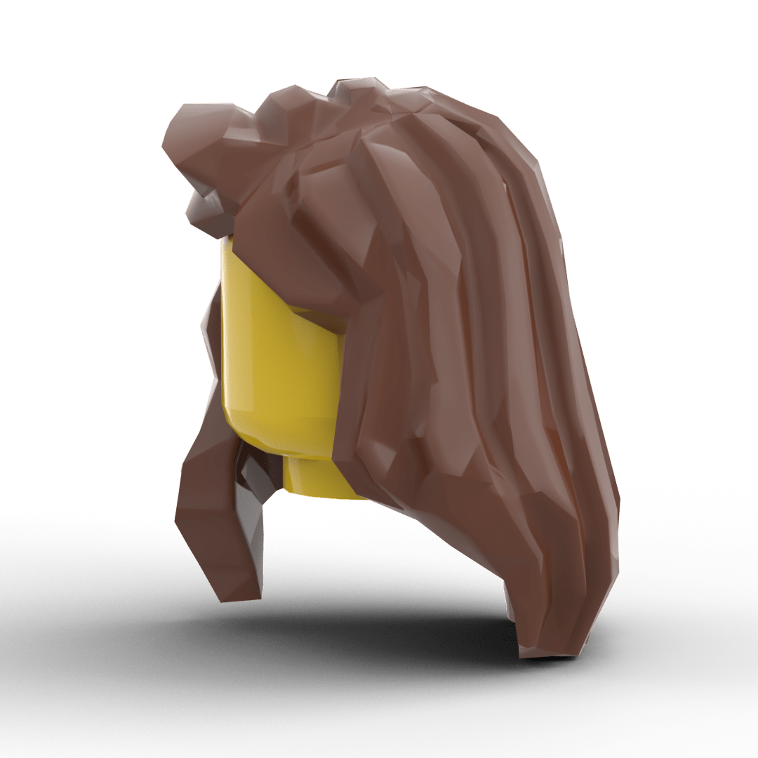 Minifig Hair - Long Wavy Side Part (3 Colors) - Brick Memory