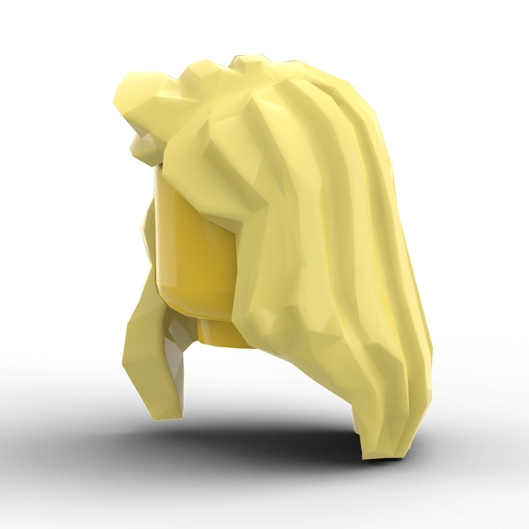 Minifig Hair - Long Wavy Side Part (3 Colors) - Brick Memory