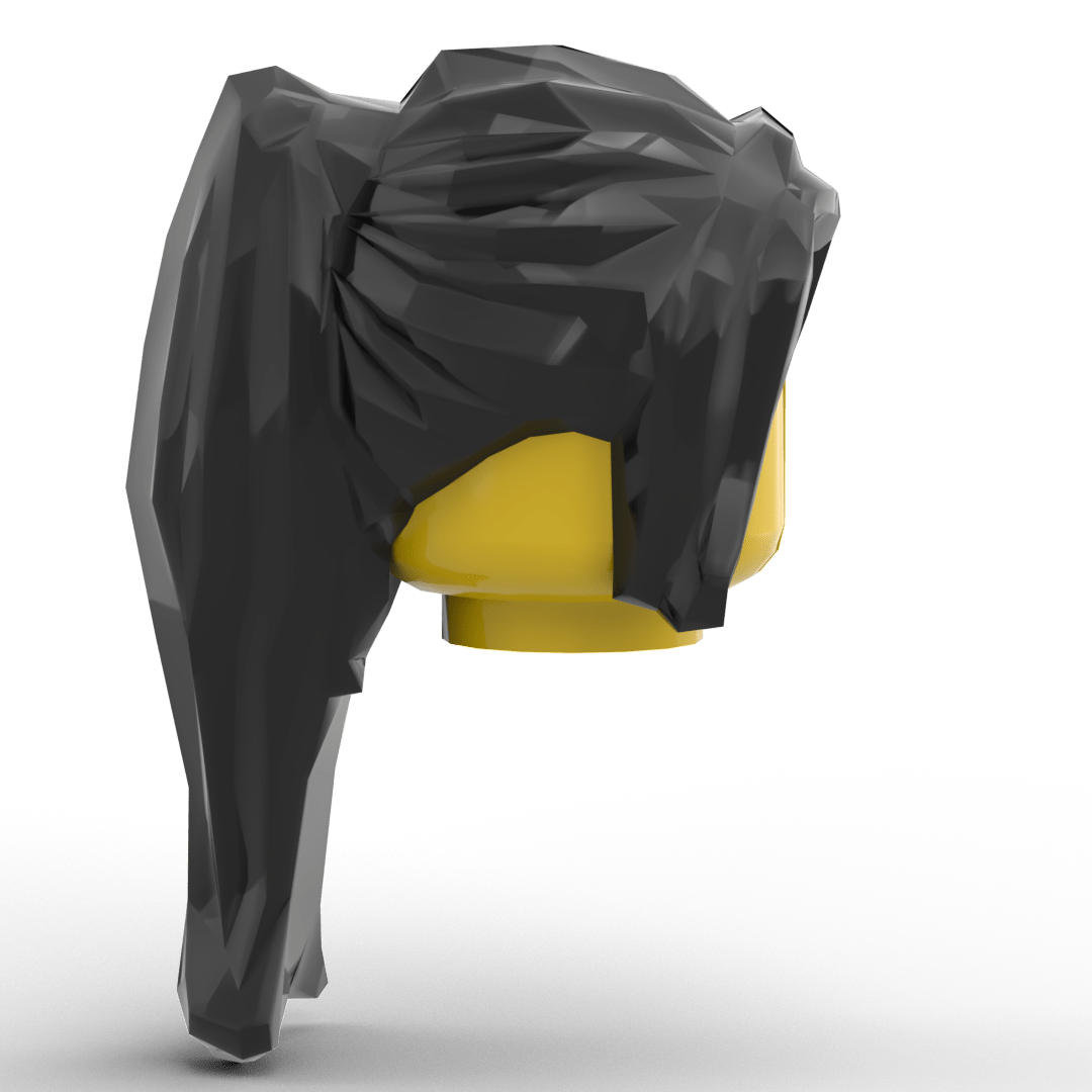 Minifig Hair – Ponytail with Side Bangs (4 Colors) - Brick Memory