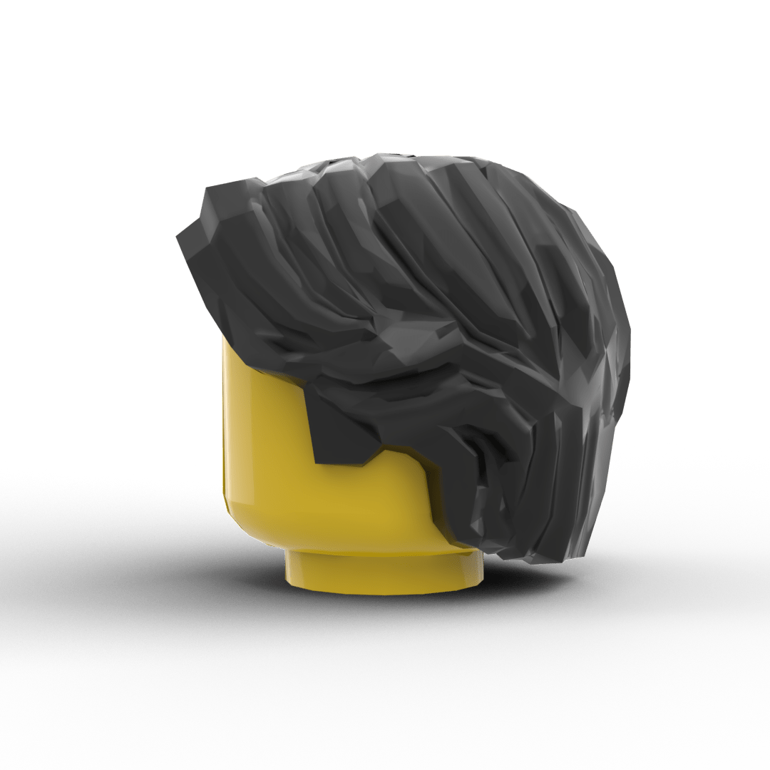 Minifig Hair – Short Wavy Center Part Hair (2 Colors) - Brick Memory
