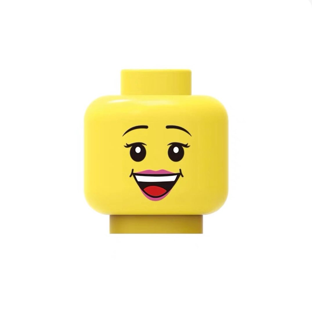Open - Mouth Smile with Bright Eyes - Yellow - Brick Memory