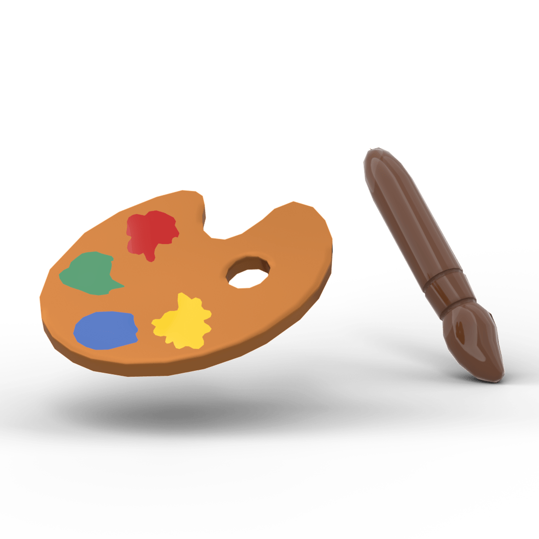Paint Palette & Brush Set - Brick Memory