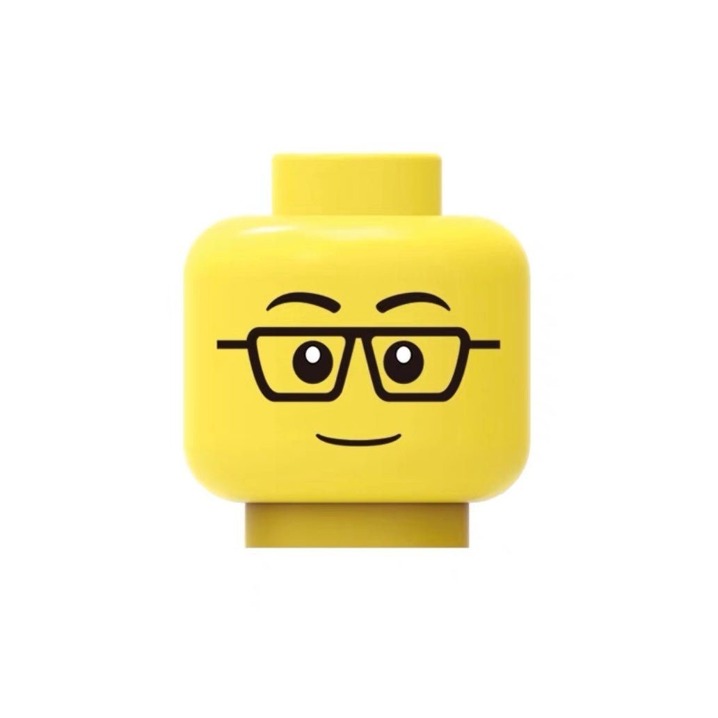 Smart Smile with Glasses – Classic Yellow - Brick Memory